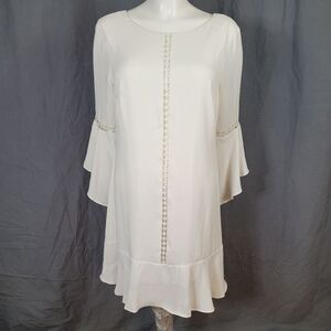 White House Black Market Lined Ivory Colored Dress Size 12‎